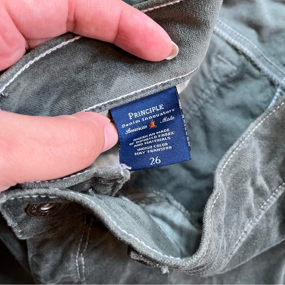 Principle Denim the DREAMER in Sage Velvet pant size 26 - Picture 7 of 10